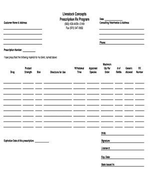 Livestock Prescription Rx Program