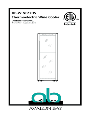 Thermoelectric Wine Cooler Owner's Manual