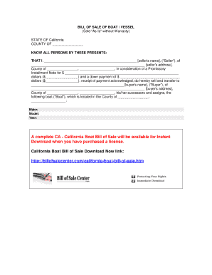 California Boat Bill of Sale