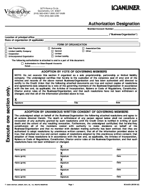Authorization for Share/Deposit Accounts