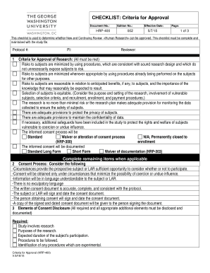 Human Research Approval Checklist
