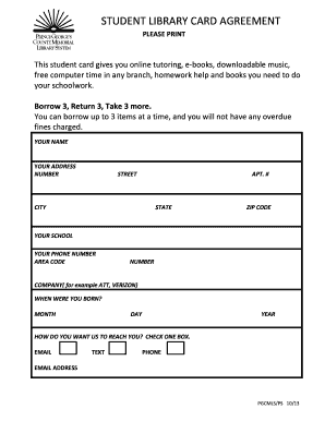 Student Library Card Agreement