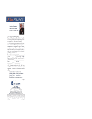 AXA Advisors Client Relations Manager Introduction Letter