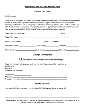 Emergency Medical Consent Form