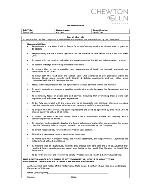 Sous Chef Job Description