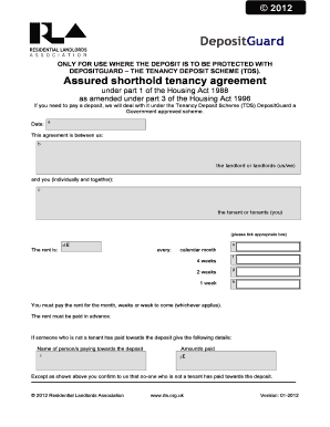 UK Assured Shorthold Tenancy Agreement