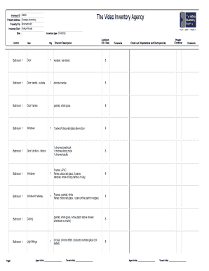 UK Property Inventory Form