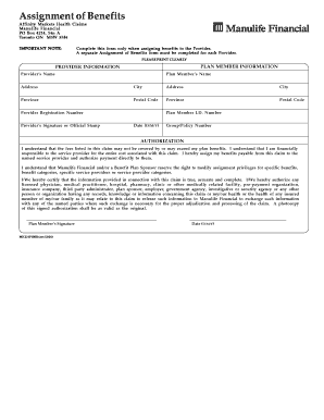 Assignment of Benefits Form