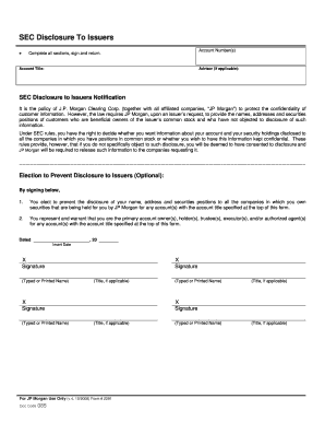 SEC Disclosure to Issuers Notification