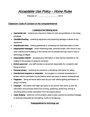 Acceptable Use Policy Agreement