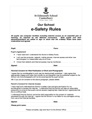 School e-Safety Rules Agreement