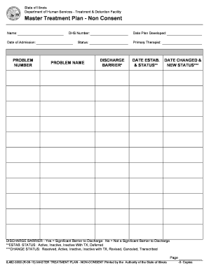 Illinois Master Treatment Plan Non-Consent