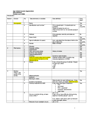 Age Related Macular Degeneration Data Form