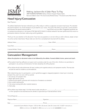 Concussion Management Form