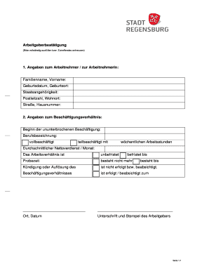 Arbeitgeberbestätigung