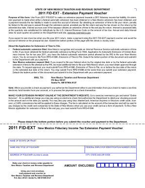 New Mexico Fiduciary Income Tax Extension Payment Voucher