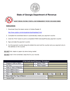 Georgia IT 560 Individual Fiduciary Payment Voucher