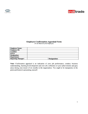 Employee Confirmation Appraisal Form