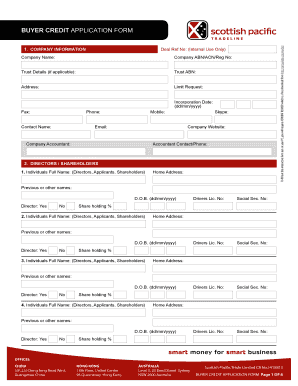 Australian Buyer Credit Application Form