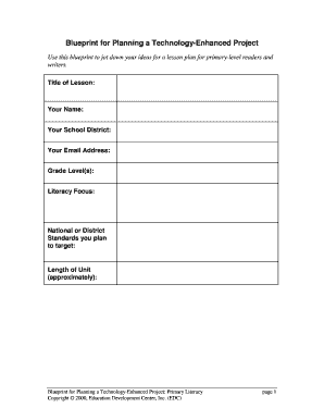 Blueprint for Planning a Technology-Enhanced Project