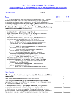 2015 Support Worksheet and Report Form