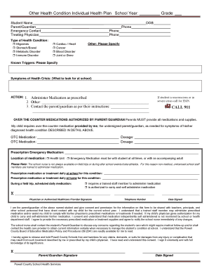 Student Health Condition Form