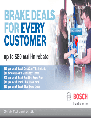 Brake Deals Mail-In Rebate Form
