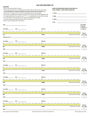 Daily Sleep Mood Energy Log