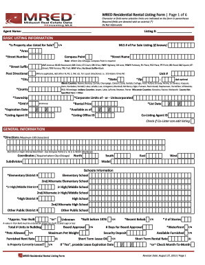 MRED Residential Rental Listing Form