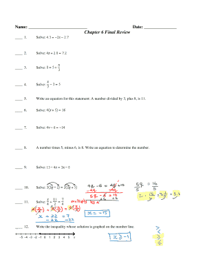 Chapter 6 Final Review Math Worksheet