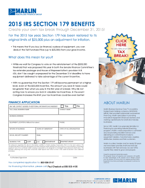 IRS Section 179 Benefits Form 2015