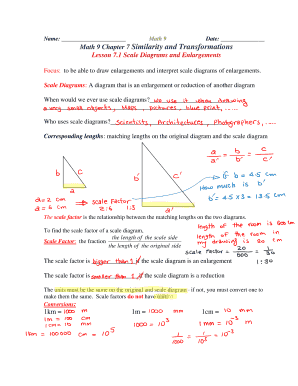 Math 9 Scale Diagrams Worksheet