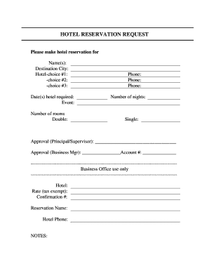 Hotel Reservation Request Form