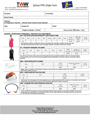 School PPE Order Form