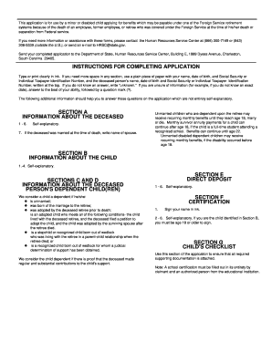 Child's Application for Death Benefits