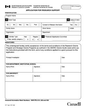 Research Support Application