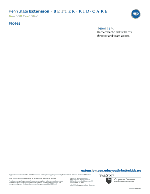New Staff Orientation Notes