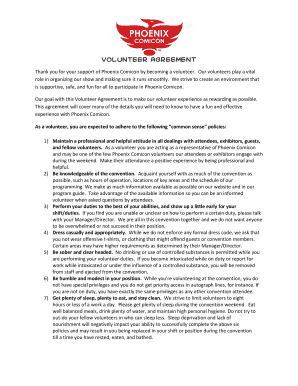 Volunteer Agreement Thank you for your support ... - Phoenix Comicon