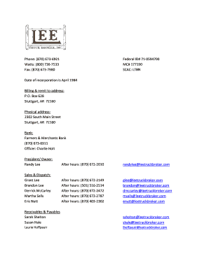 Lee Truck Broker Brokerage Agreement