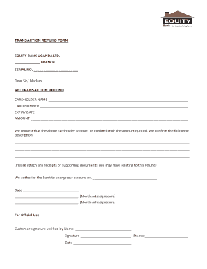 Transaction Refund Form