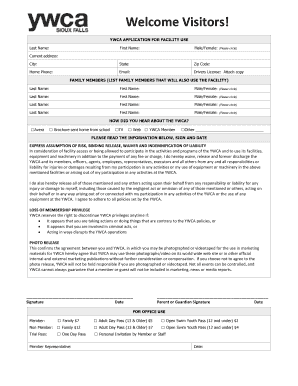YWCA Facility Use Application