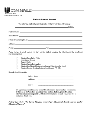 Student Records Request Form