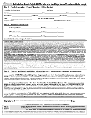 Stars & Stripes Gymnastics Academy Registration Form