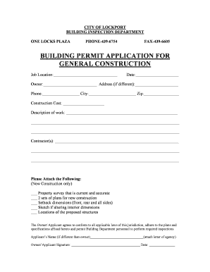 City of Lockport Building Permit Application