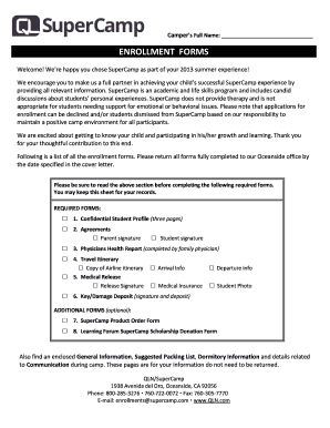 SuperCamp Enrollment Form