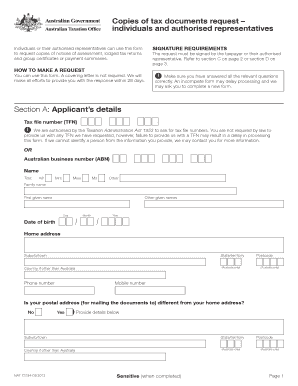 Tax Documents Request Form