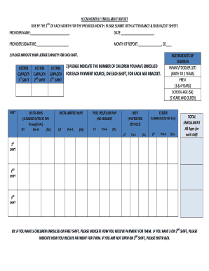 HCCN Monthly Enrollment Report