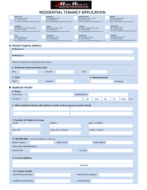 Residential Tenancy Application