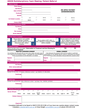 Patient Referral Form for Multidisciplinary Team Meeting