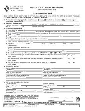 California Rental Application Form